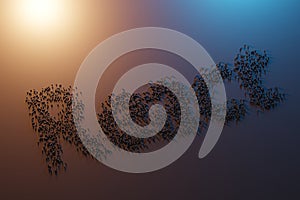 React language. Programming web apps. Word React of the square pixels on a black background