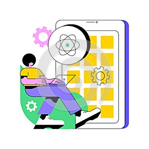 React native mobile app abstract concept vector illustration.