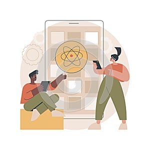 React native mobile app abstract concept vector illustration