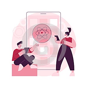 React native mobile app abstract concept vector illustration.