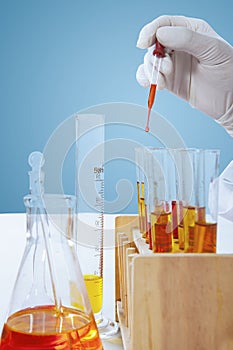 Reactants fluid mixed in research tube photo