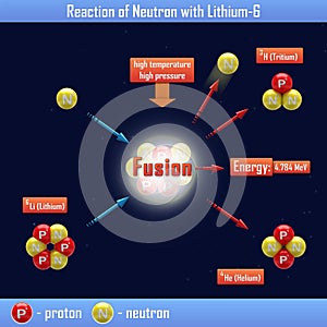 Reaction of Neutron with Lithium-6