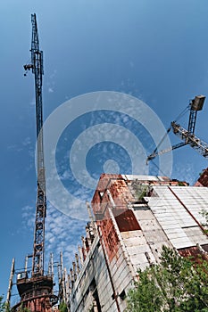 Reactors building 5 and 6 in Pripyat, Chernobyl exclusion Zone. Chernobyl Nuclear Power Plant Zone of Alienation in Ukraine