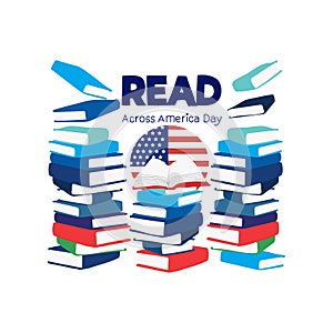READ ACROSS AMERICA DAY is celebrated every year on 2 march Vector illustration.
