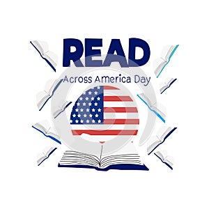 READ ACROSS AMERICA DAY is celebrated every year on 2 march Vector illustration.