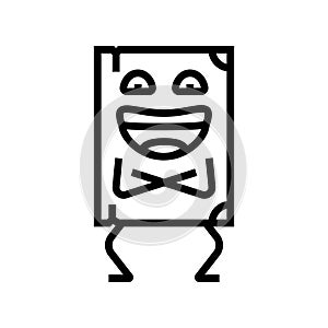read book character line icon vector illustration