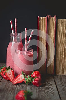 After read the book relax time with strawberry smoothie with wo
