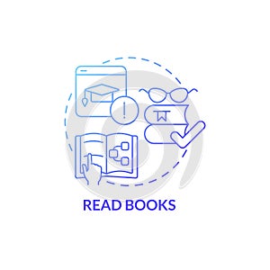 Read books blue gradient concept icon