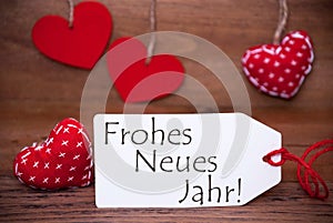 Read Hearts, Label, Frohes Neues Jahr Means Happy New Year