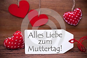 Read Hearts, Label, Liebe Zum Muttertag Means Happy Mothers Day