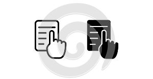 Read icon	,  line color vector illustration