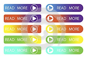 Read more button. Continue reading line. A set of lines. Rectangular banner for the site. Vector illustration