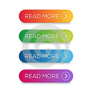 Read More button set. Read more button vector Isolated on white background