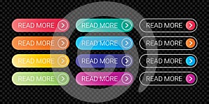 Read More web button flat design template color gradient outline vector style
