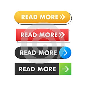 Read more web site button. Vector stock illustration.