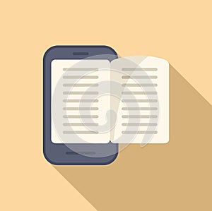 Read online book icon flat vector. Read person guide