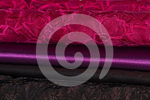 Read and purple wedding woman dress fabric detail
