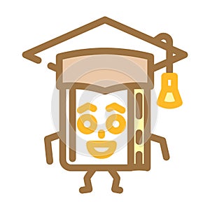 reader book character color icon vector illustration