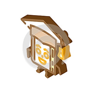 reader book character isometric icon vector illustration