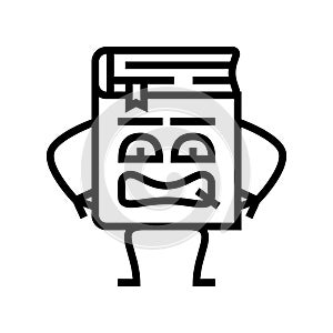 reader book character line icon vector illustration
