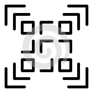 Reader code frame icon outline vector. Scan barcode