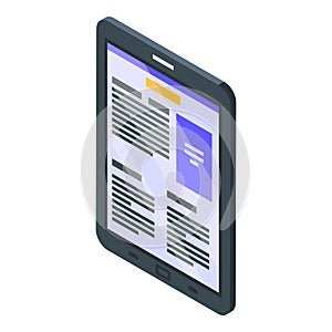 Reader device icon, isometric style