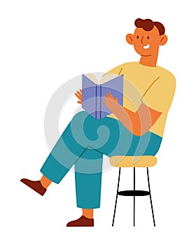 reader man sitting with book