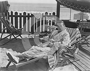 Reading at the beach