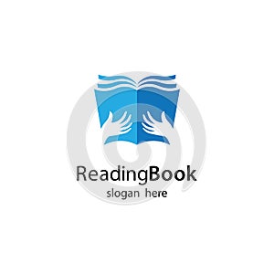 Reading book logo template