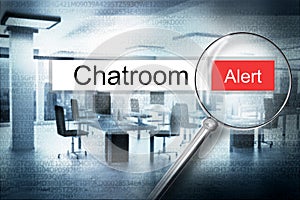 Reading chatroom browser search alert 3D Illustration