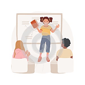 Reading comprehension isolated cartoon vector illustration.