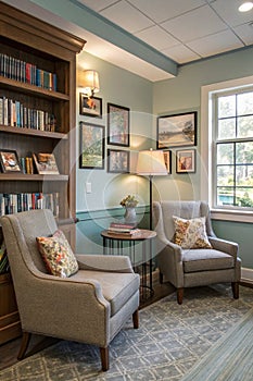 Reading corner interior concept photo