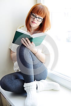 Reading  girl with book