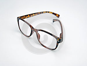 Reading glasses isolated tortoise shell pattern