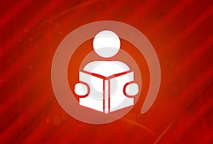 Reading learning with book icon isolated on abstract red gradient magnificence background