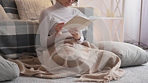 reading leisure cozy weekend woman relaxing home