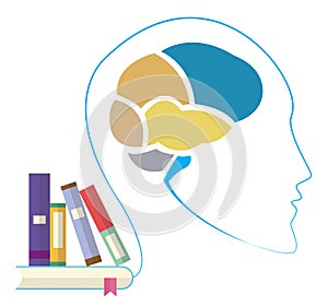 Reading man, Creative brain Idea concept.