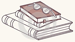 Reading Materials and Eyeglasses, Intellectual Study Vector, vector design Generative AI