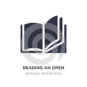 reading an open book icon on white background. Simple element illustration from Education concept