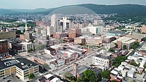 Reading, Pennsylvania, Amazing Landscape, Downtown, Aerial Flying