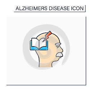 Reading problems color icon