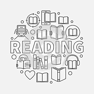 Reading round line illustration