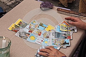 Reading tarots cards