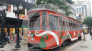 Reading Train in Curitiba, Brazil. Bondinho da Leitura estacionado em praÃ§a do ParanÃ¡..