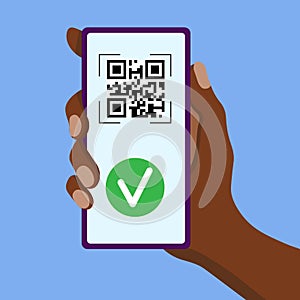 Reading with validation of a QR code label black