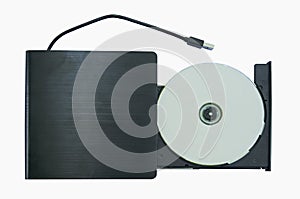 Ready compack disk in the tray for writer