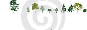 ready cutout 2D trees