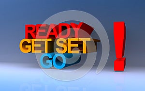 Ready get set go on blue