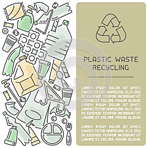 Ready layout of plastic trash recycling booklet with sample text