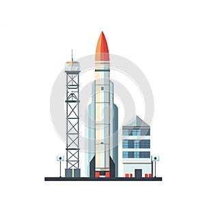 Space Rocket Launchpad: A Detailed Illustration photo